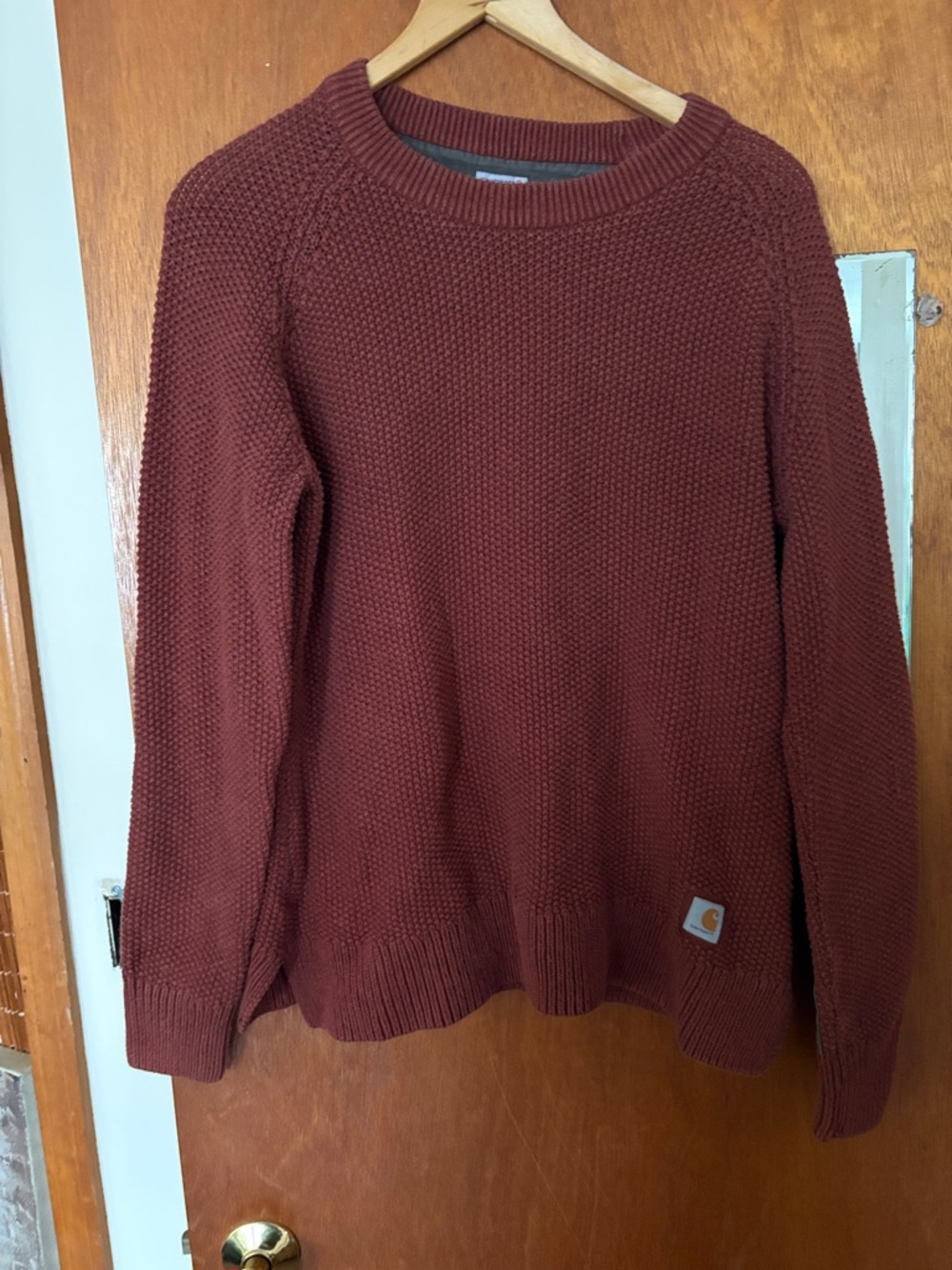 Carhartt Women's Brick Red Crewneck Knit Sweater